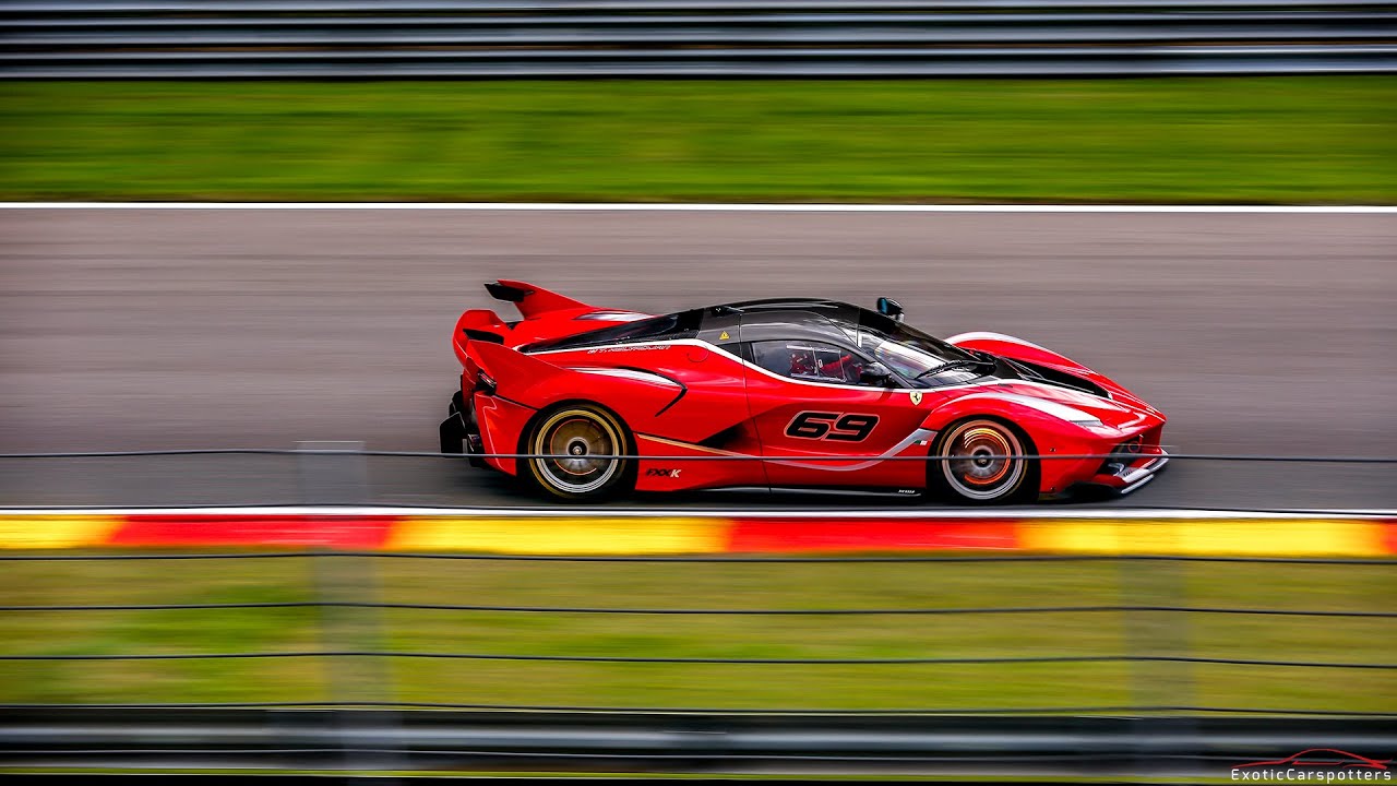 Ferrari FXX K #69 going FLATOUT on Track - Flames, Accelerations & Fly By's !