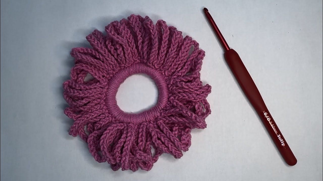 Trendy Crochet Scrunchie Easy for Beginners | #ترند ربطة شعر كروشيه سهلة للمبتدئات  