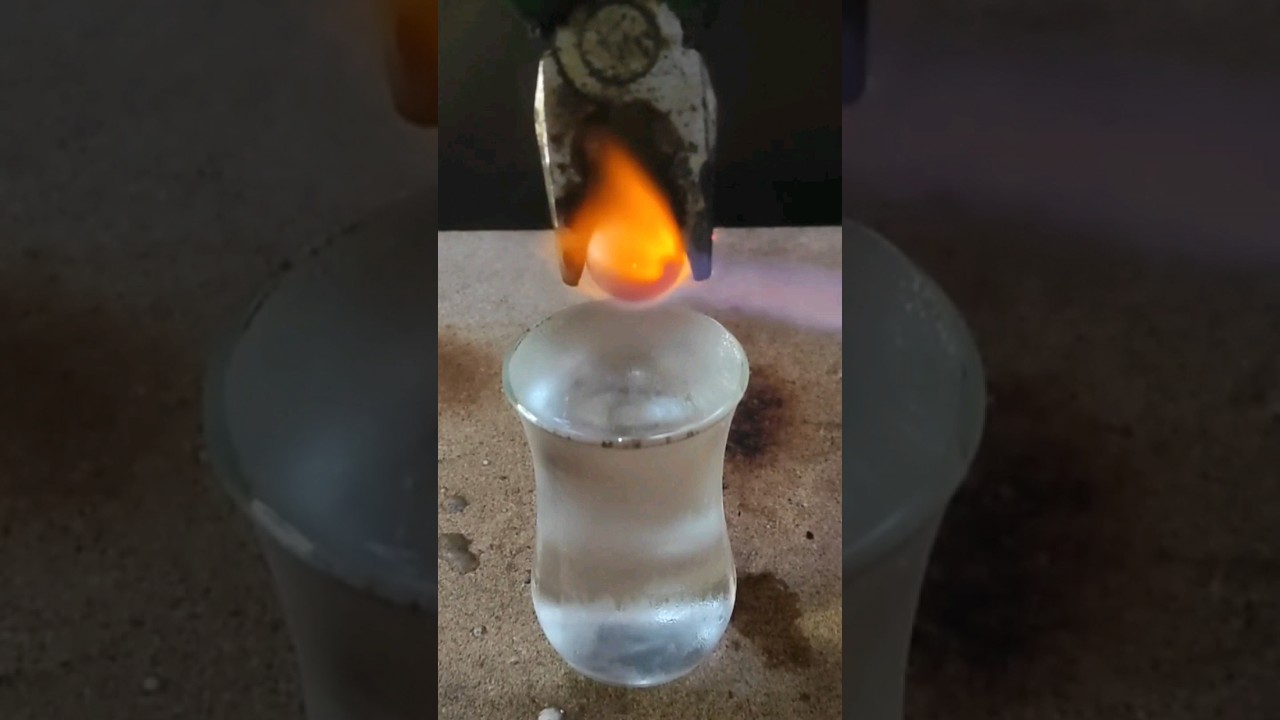 Experiment: Glowing 1000 Degree Metal Ball vs ice water #youtube #shortvideo #share #shorts