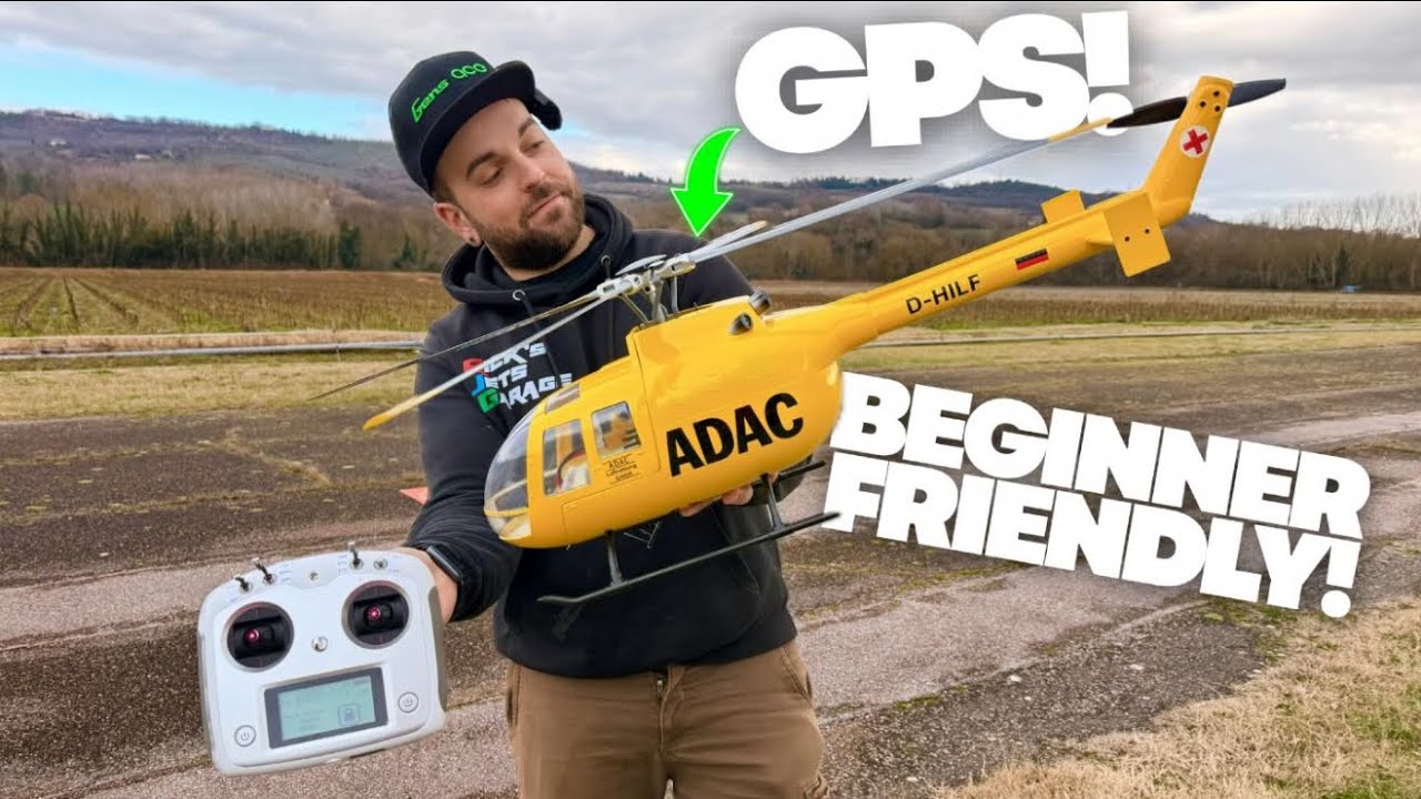 Один из лучших вертолетов от FyWing 🚁 FlyWing BO-105 470Class RTF GPS R/C Helicopter - Обзор поле...