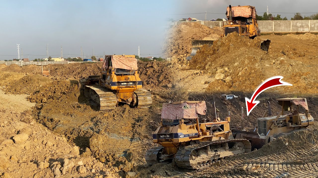 Incredible Wonderful Dozer Komatsu Construction Building New Road In The Village