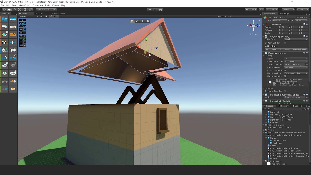 ProBuilder Building Structures with Interior and Exterior