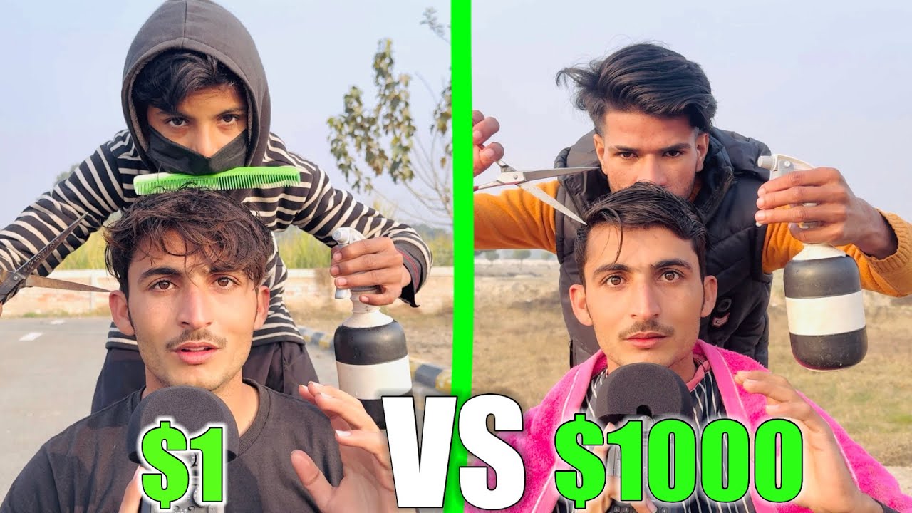 $1 Haircut VS $1000 Haircut [ASMR]