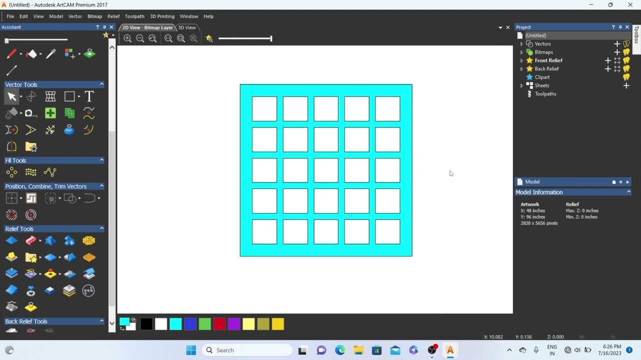 Artcam #2d3d  Design | Wall ring partition full 2d explanation Hindi tutorial | contact:- 9799935797