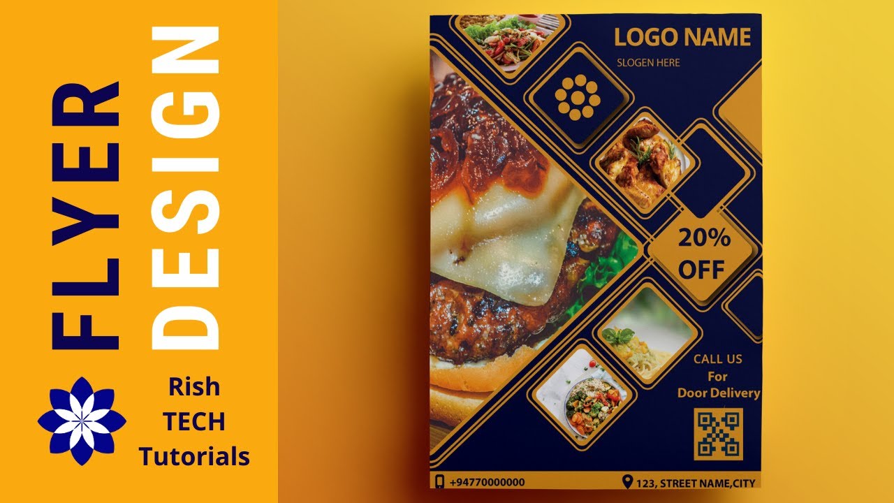 Illustrator CC Tutorial | Graphic Design | Restaurant Flyer Design | How to design a Flyer Design?