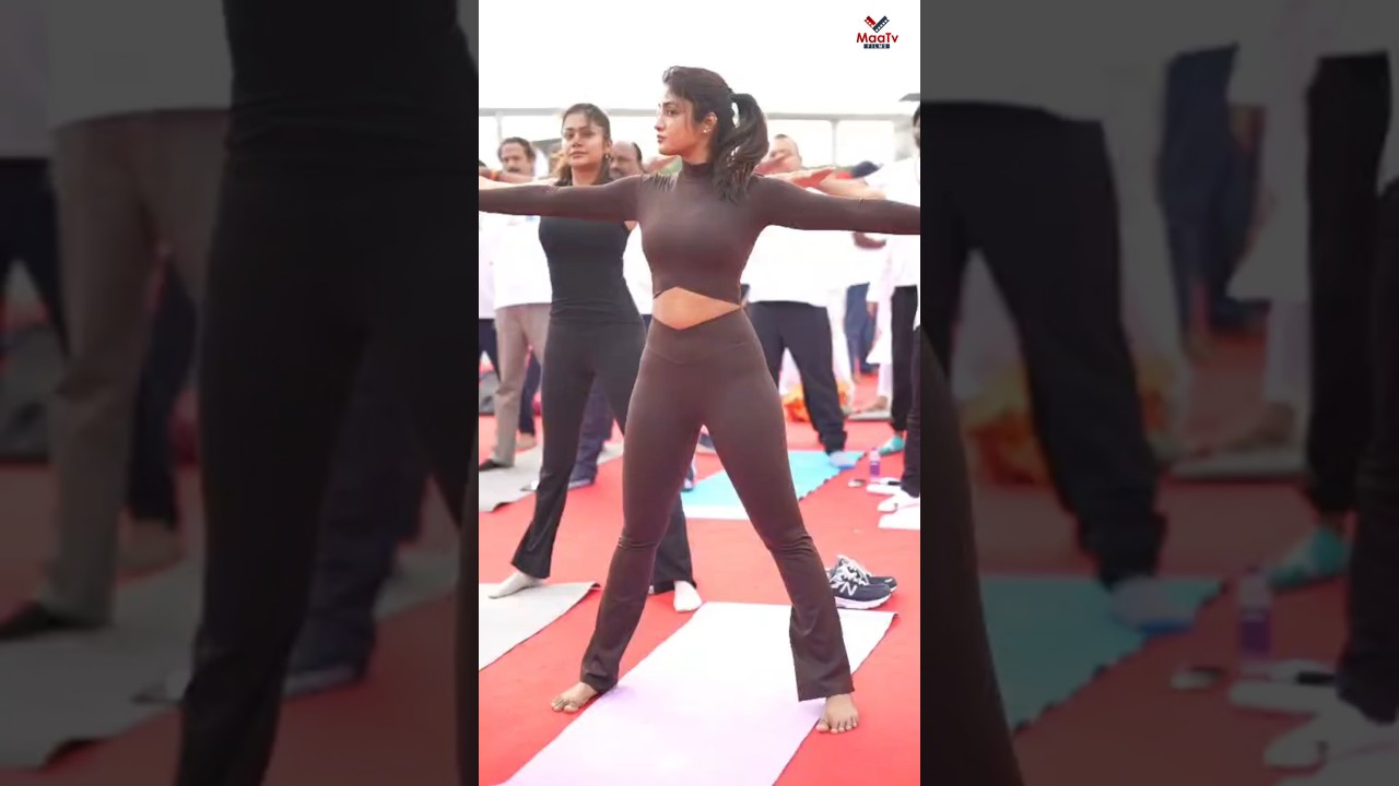 Actress Dimple Hayathi at Yoga Day Event in Hyderabad | Dimple Hayathi Latest Visuals | MaaTV Films