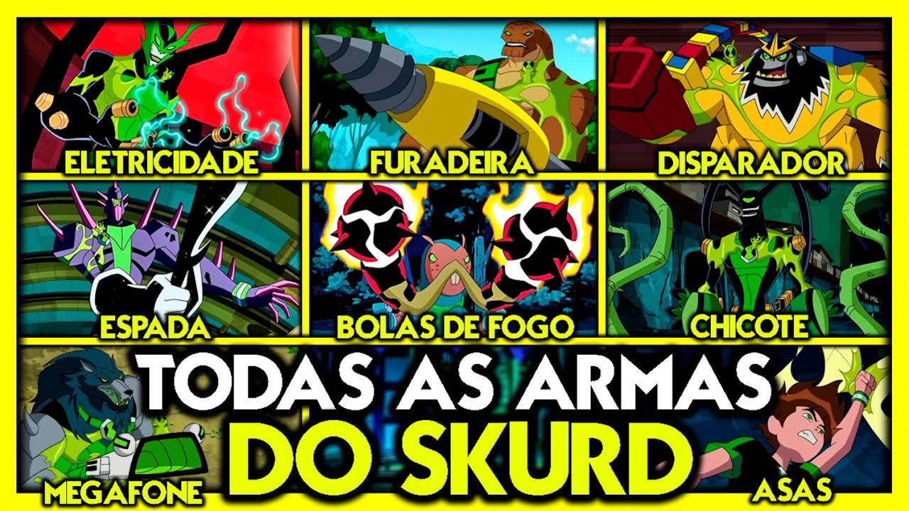 TODAS AS MUTAÇÕES E ARMAS DO SKURD EM BEN 10 OMNIVERSE!!!