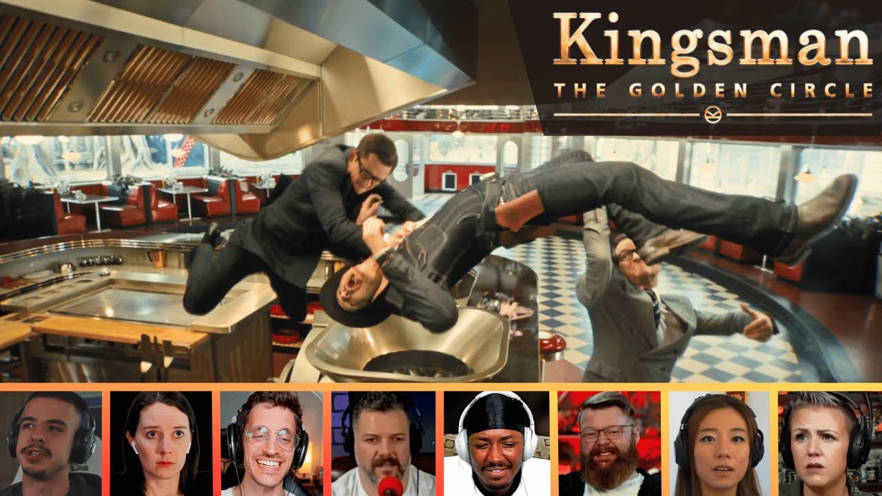 Reactors Reacting to WHISKEY BURGERS | Kingsman: The Golden Circle (2017)