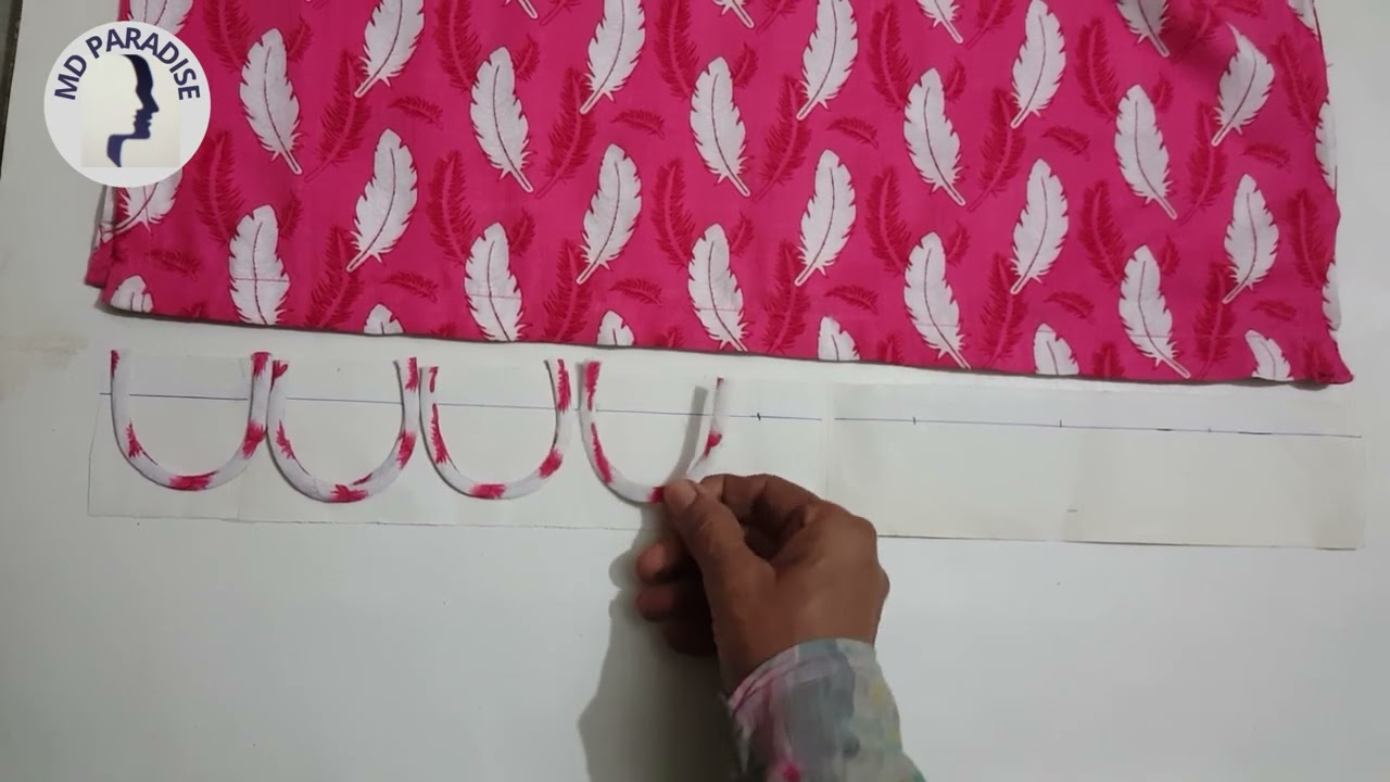 U Shape border for dress designing/shirt Daman design