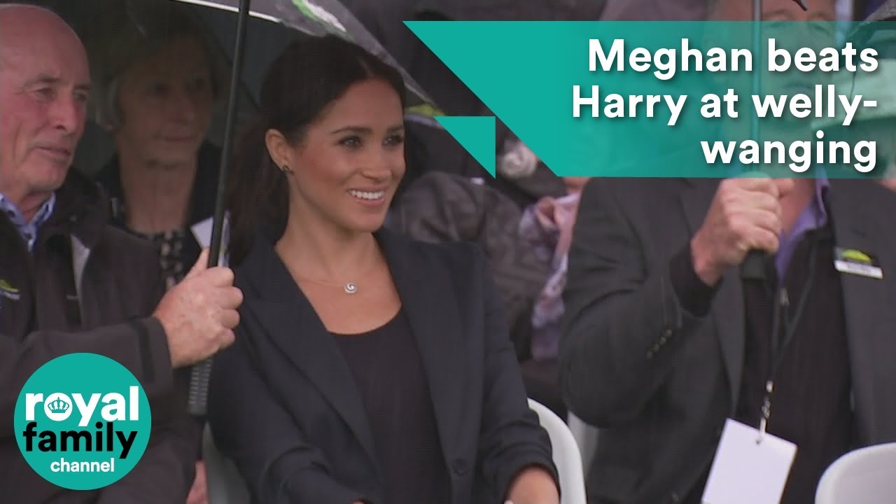 Meghan beats Harry at welly-wanging in Auckland