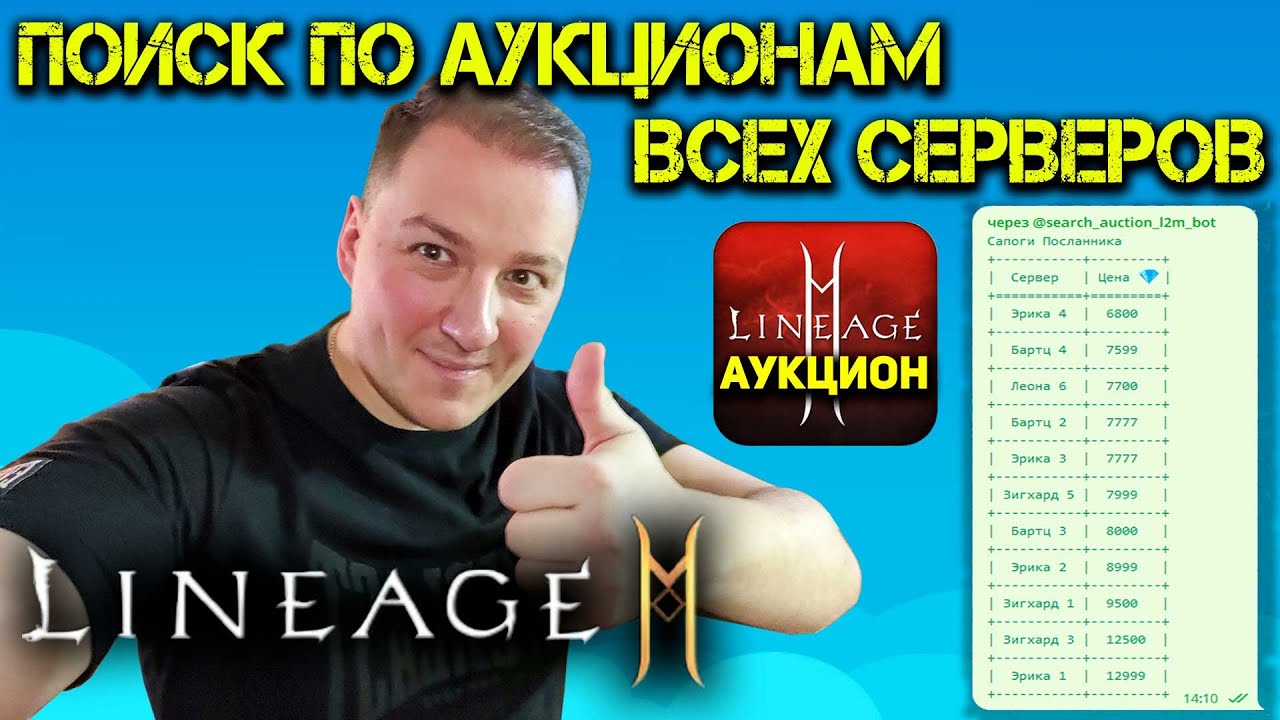 [L2M] Поиск по Аукционам ВСЕХ 24 Серверов!