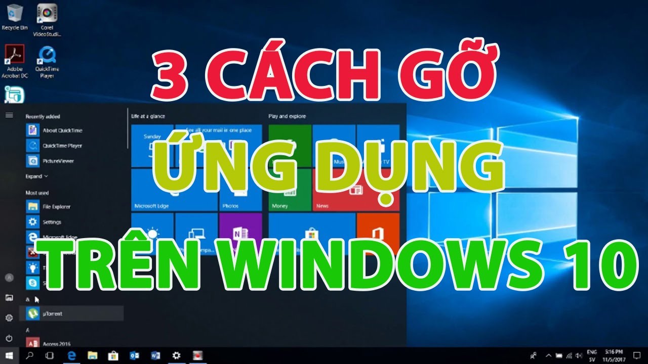 C&aacute;ch gỡ ứng dụng tr&ecirc;n win 10