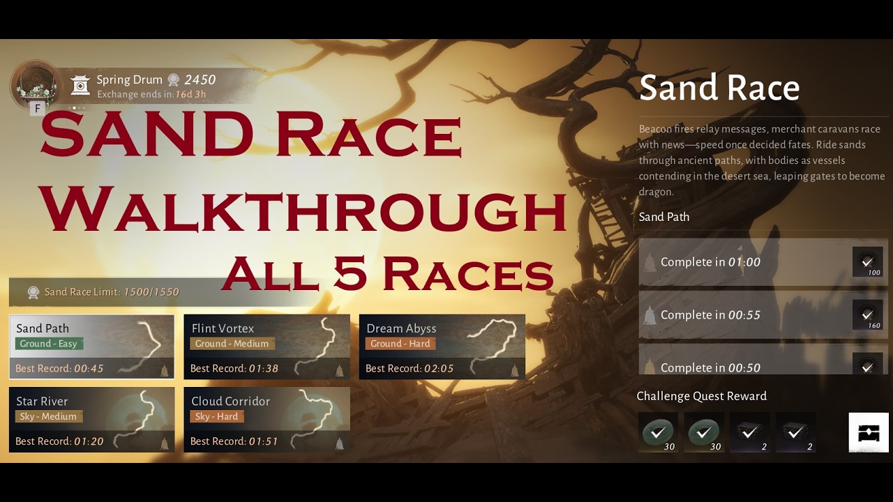 Where Winds Meet – How to Get 3 Stars in Sand Race Events | All 5 Races Guide