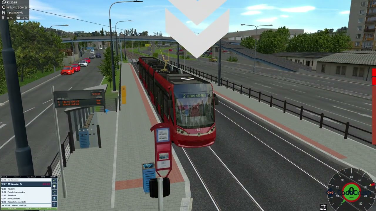 Simt Simulator lina 2 Vozovna Stř.Hora-Hlavn&iacute; n&aacute;draž&iacute;-Vozovna Stř.Hora