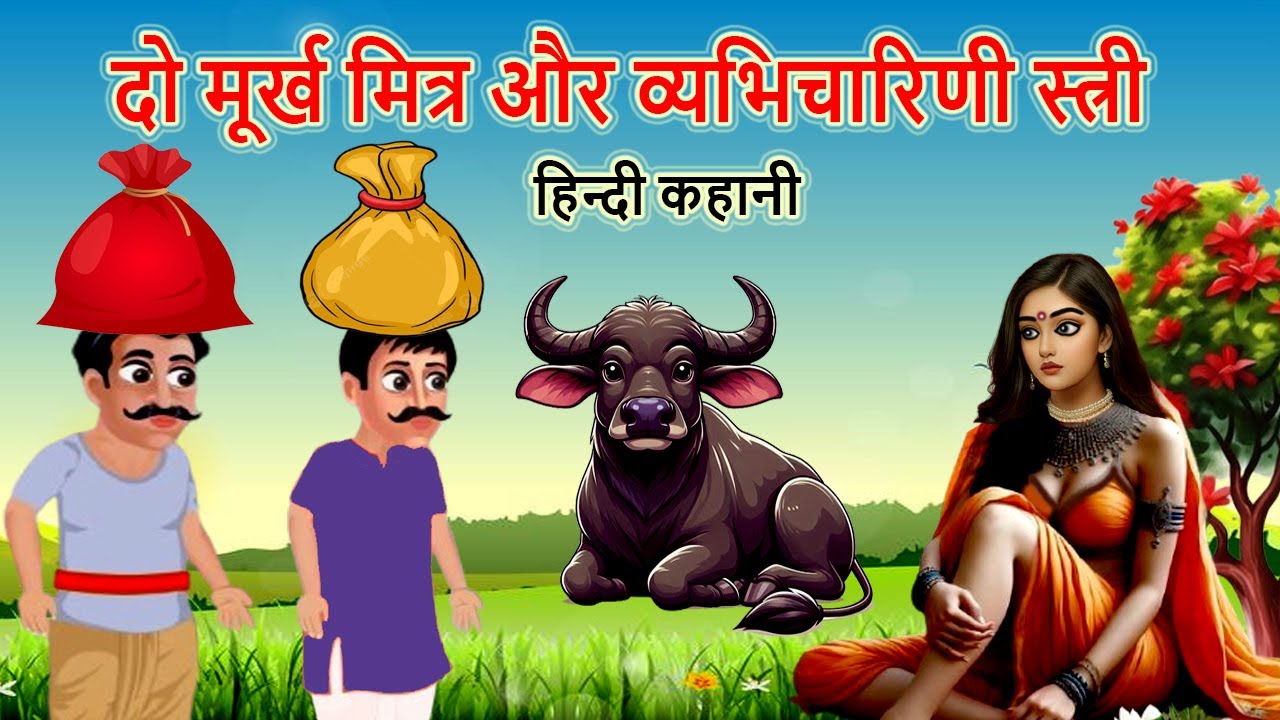 दो मूर्ख मित्र और व्यभिचारिणी स्त्री | moral story | cartoon story | hindi kahani | mann k voice