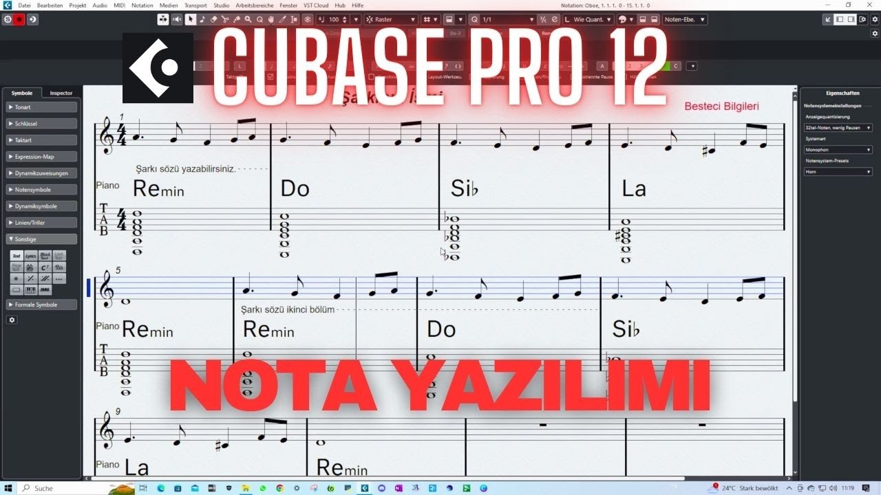 Cubase Pro 12 ile Nota Yazılımı