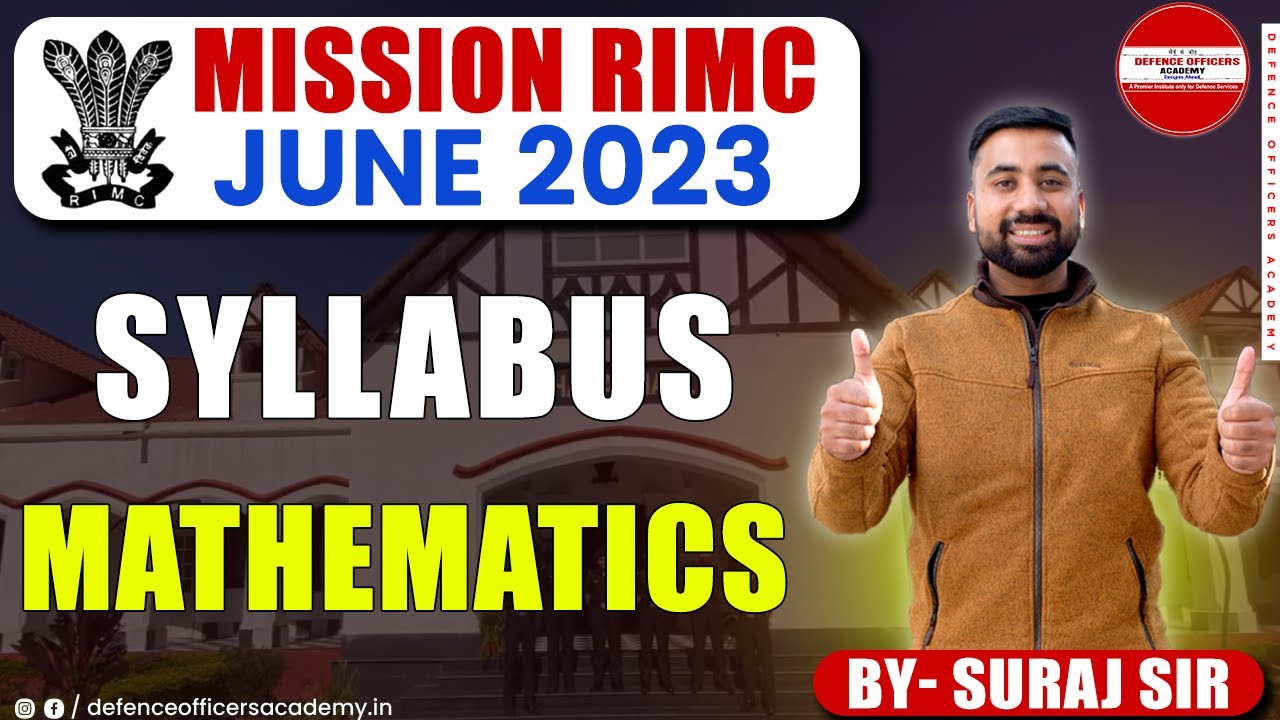 RIMC MATH SYLLABUS| MISSION RIMC DEC 2023 | LIVE🔴 FOR ALL DEFENCE  ASPIRANTS #bethenext #doa