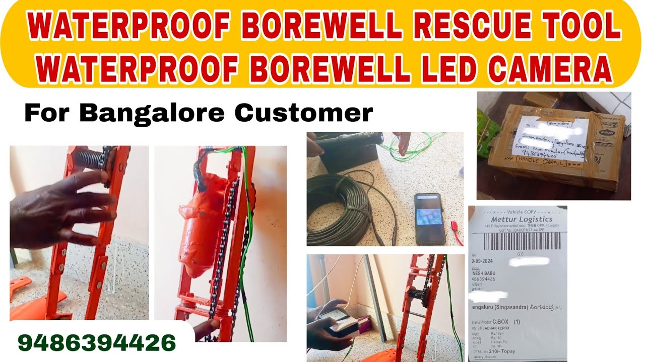 WATERPROOF BOREWELL LED CAMERA AND WATER PROOF BOREWELL RESCUE TOOL