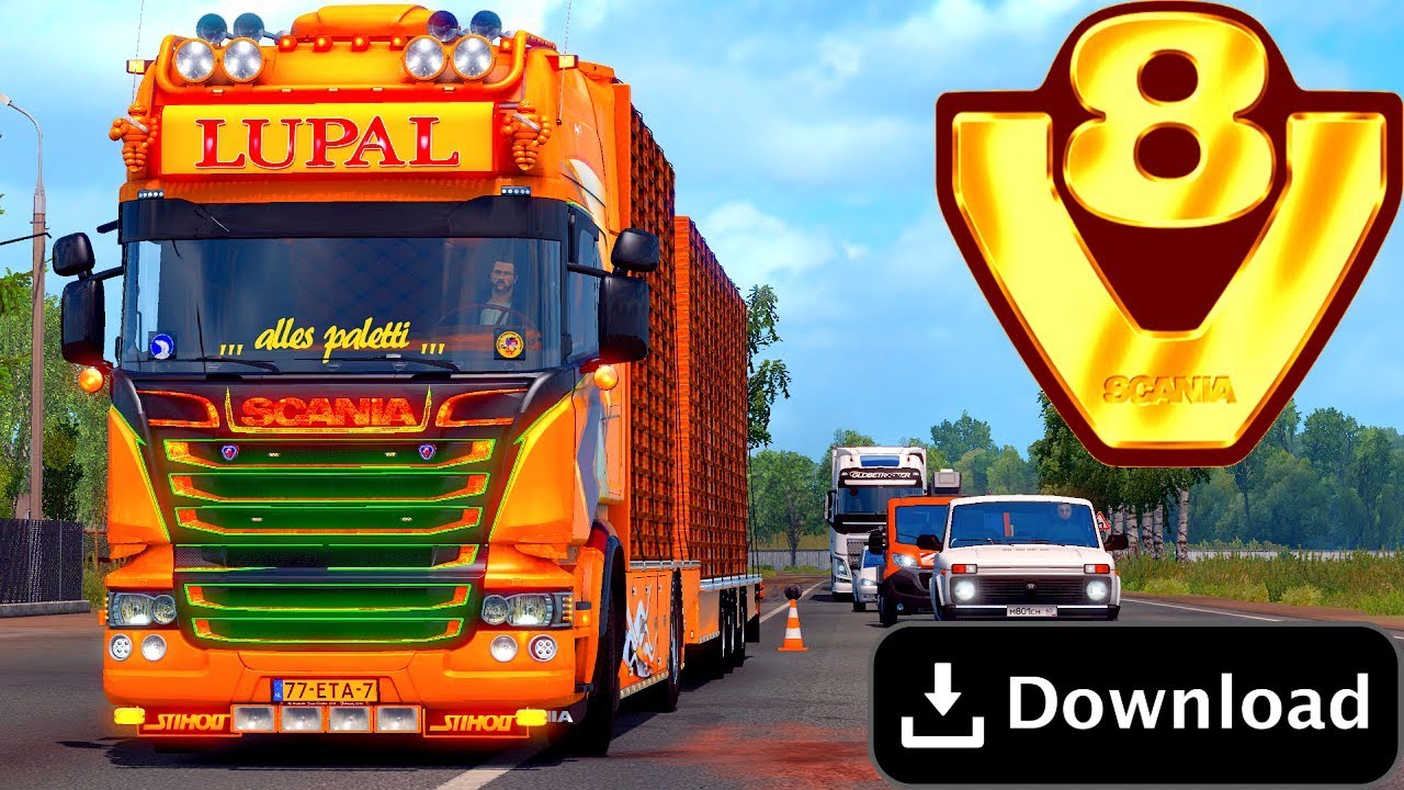 🔛MOD SCANIA LUPAL V8 ETS2 1.34 Download 🔛