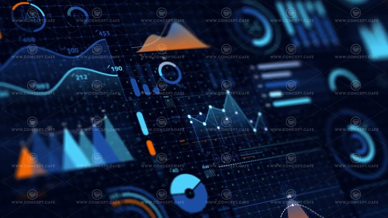 An animated abstract infographic of stock market.