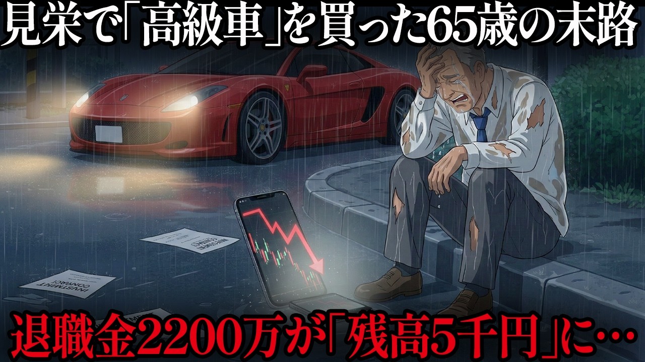 【老後破産の現実】退職金2200万を一瞬で溶かした65歳の致命的なミス。高級車と見栄に溺れ、翌年の税金地獄と投資詐欺で残高5000円に転落した涙の告白