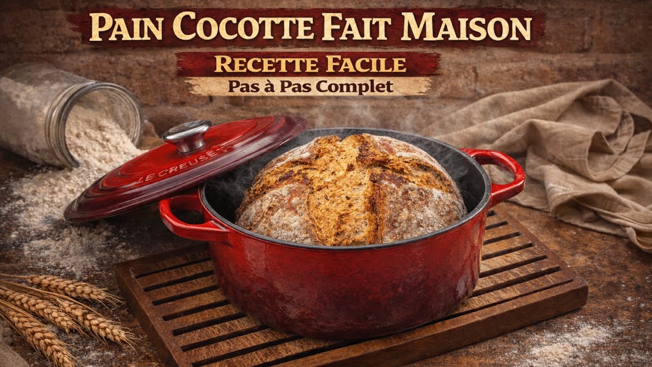 Pain Cocotte Fait Maison | Nature / Céréales 🍞 RECETTE FACILE | Pas à Pas Complet !