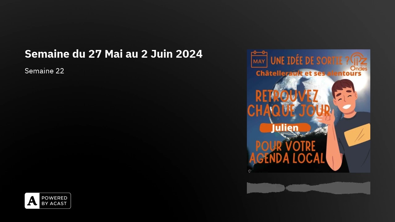 Semaine du 27 Mai au 2 Juin 2024