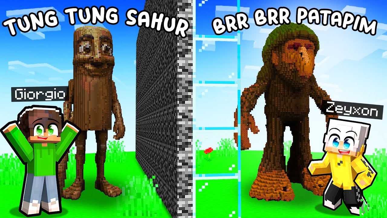 CASA TUNG TUNG SAHUR contro CASA BRR BRR PATAPIM in Minecraft