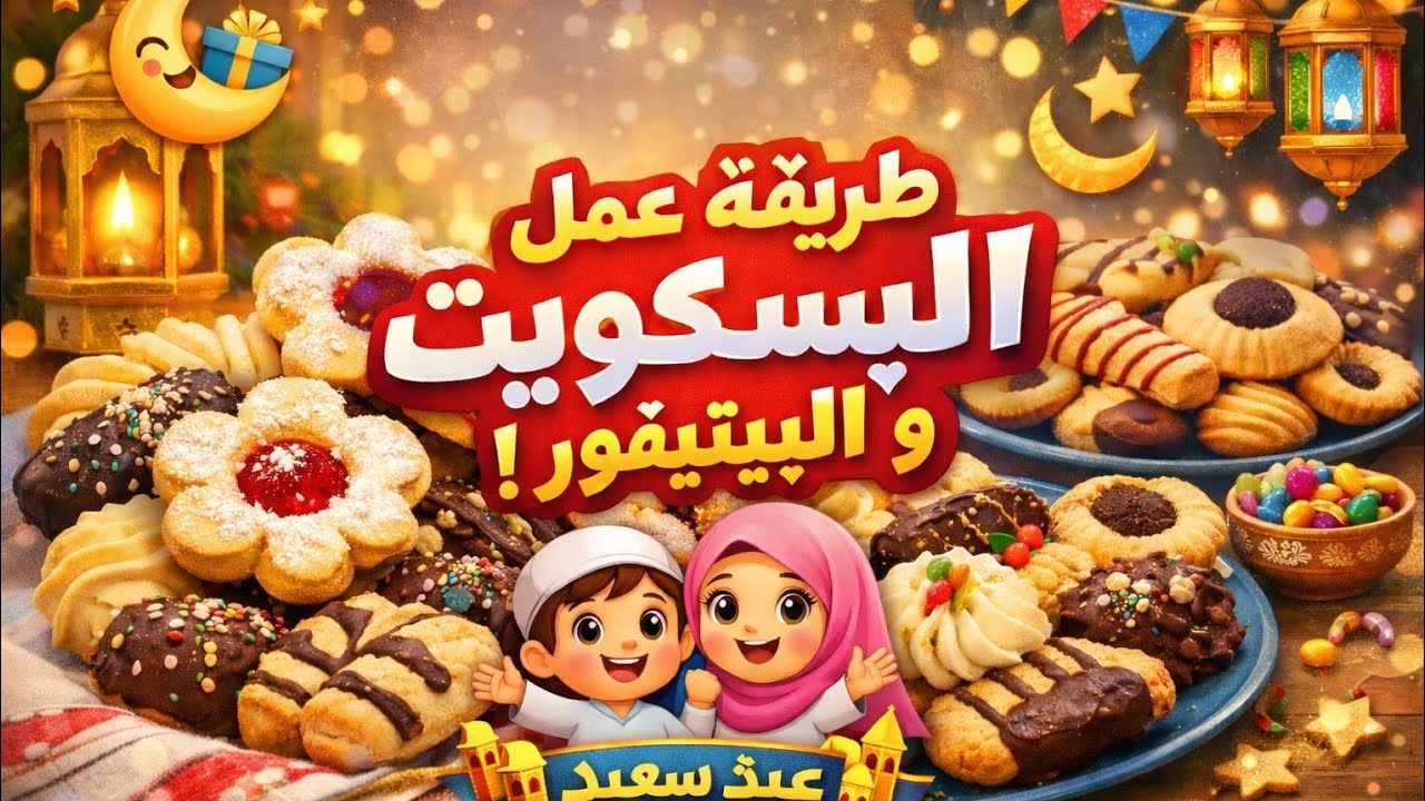 بسكويت العيد والبيتيفور في البيت بطعم زمان | تشكيلة كاملة وأسهل طريقة ناجحة 100%