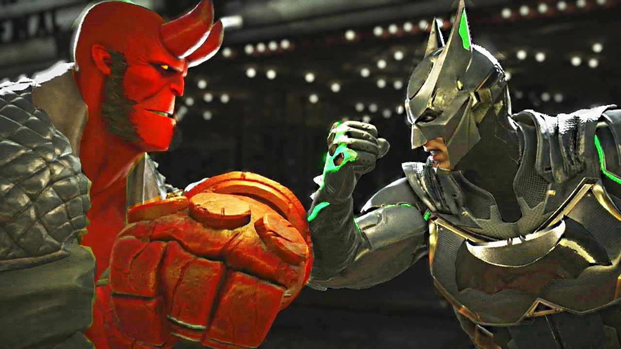 Injustice 2 - Hellboy vs Batman All Intros, Clash Quotes And Supermoves