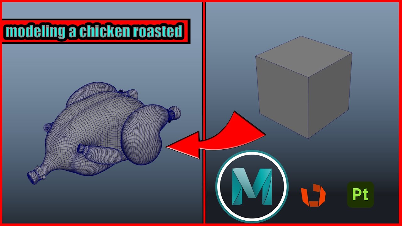how to 3d modeling chicken roasted in maya2022-full tutorial-part01