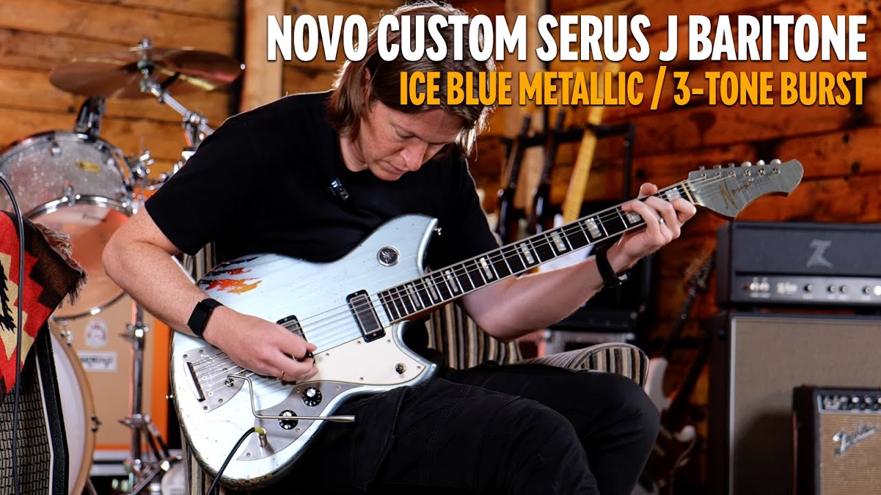 Novo Custom Series Serus J Baritone | Ice Blue Metallic over ’64 3-Tone Burst