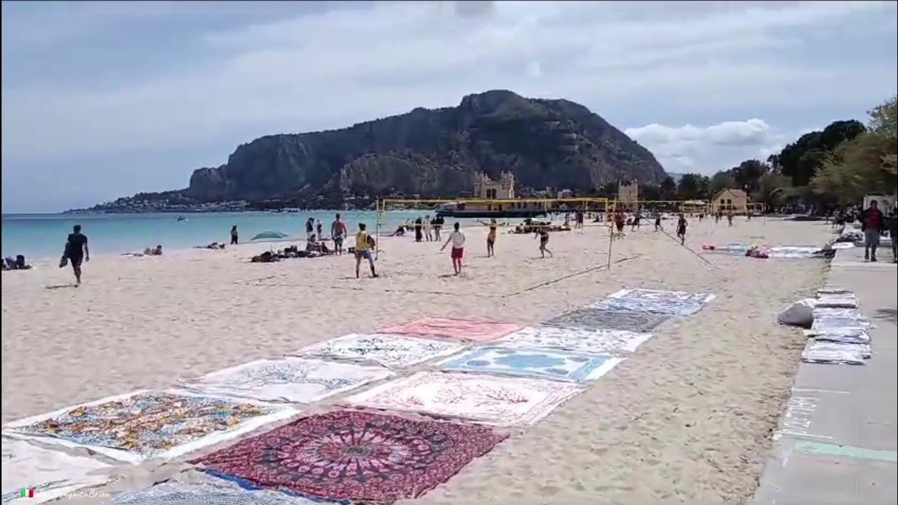 🇮🇹 Mondello Beach, Part 1 (Walk Tour) ⛱️ 🌊