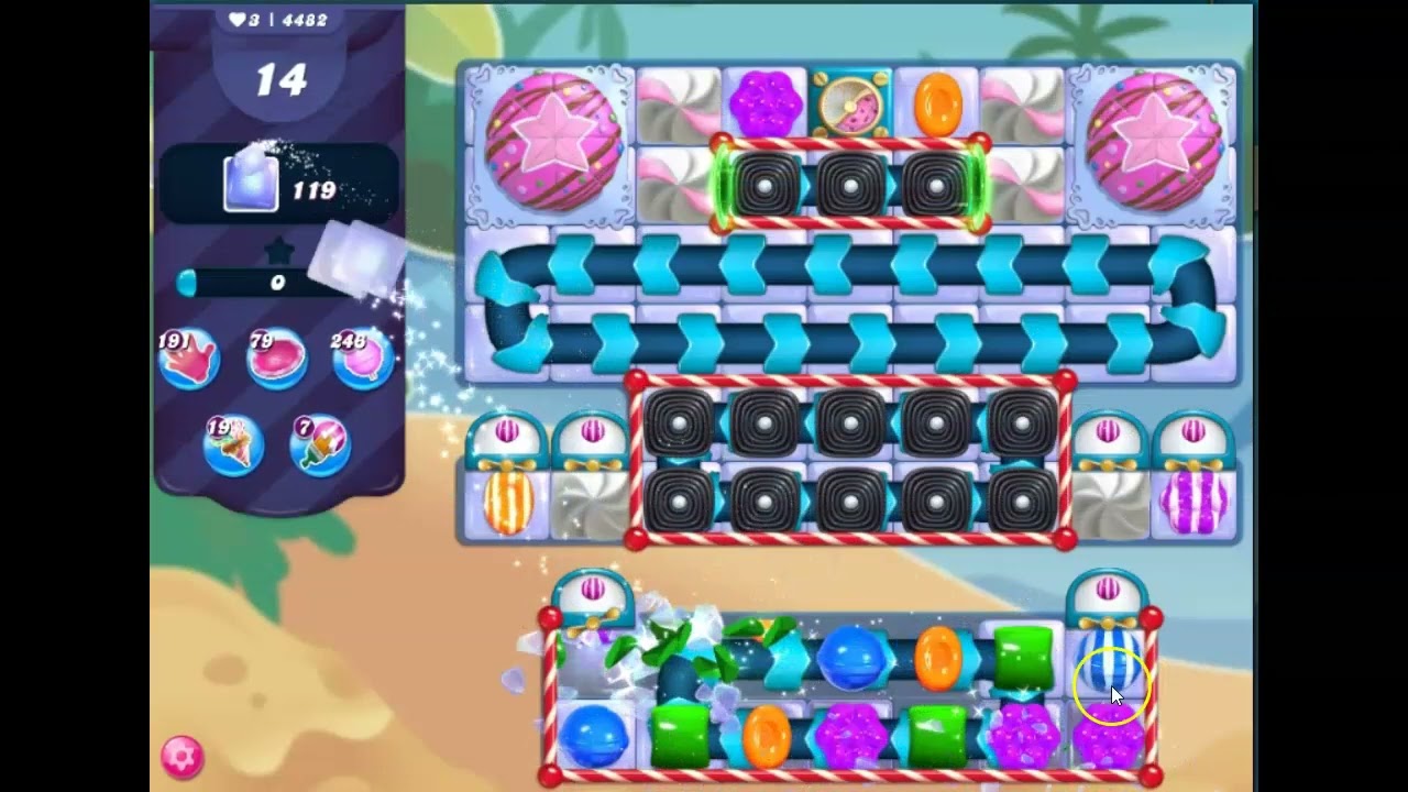 Candy Crush Level 4482 Talkthrough, 16 Moves 0 Boosters