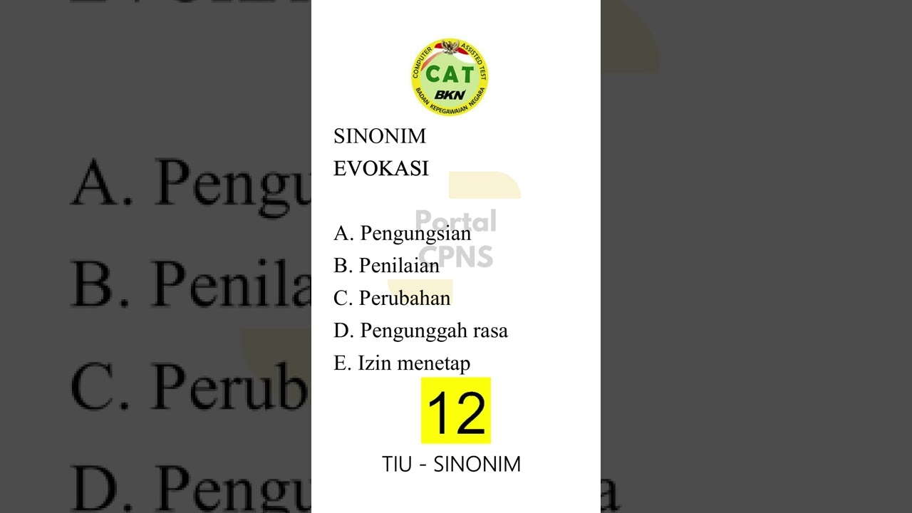 SOAL CPNS - TIU SINONIM
