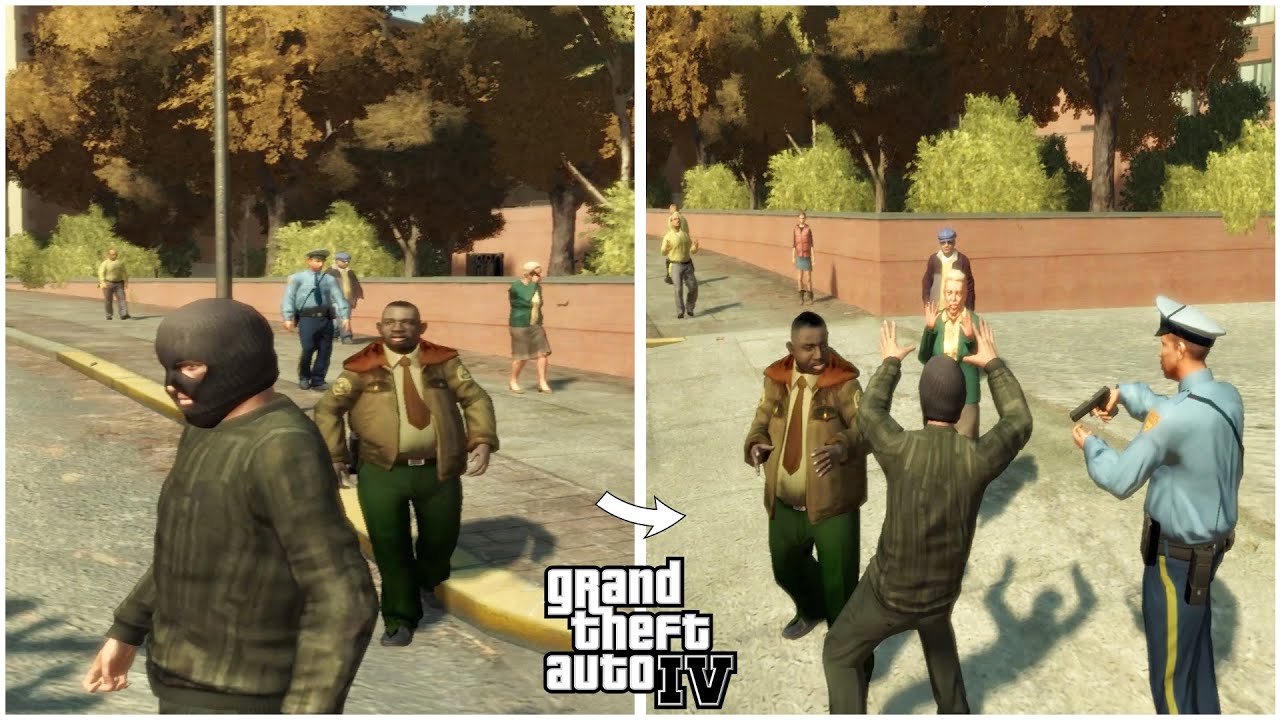 Cop Kills a Security Guard | GTA IV