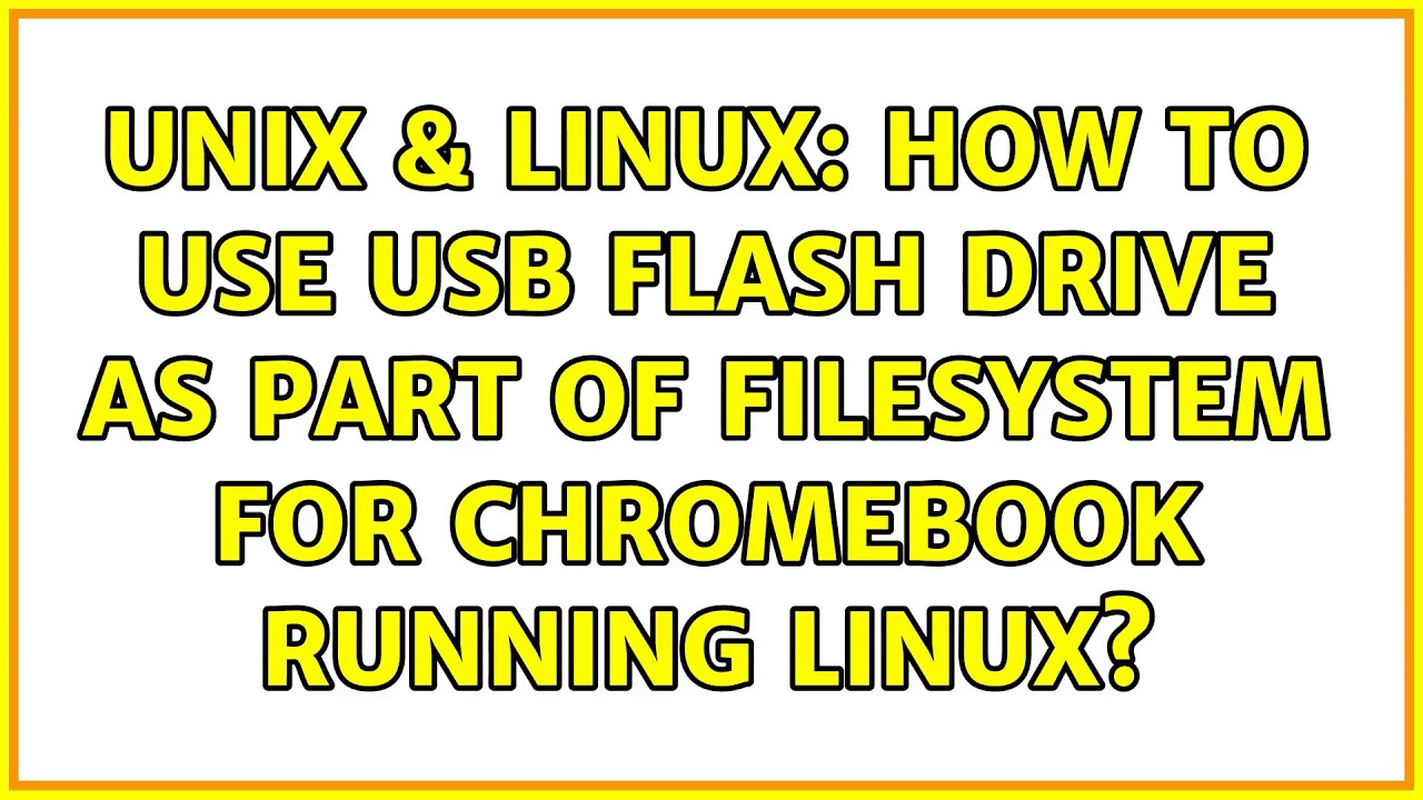 Unix & Linux: How to use USB flash drive as part of filesystem for Chromebook running Linux?