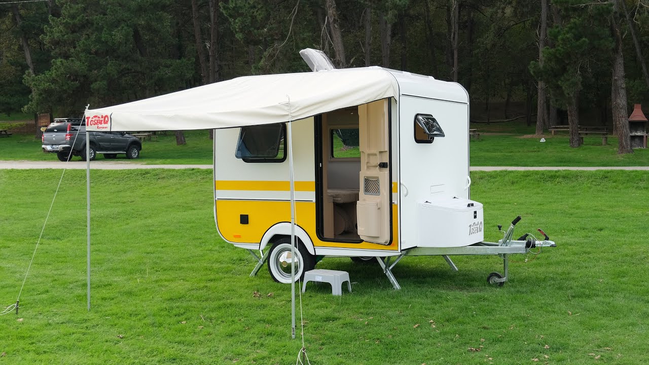 Tosbiq 240 / Mini Wohnwagen / Mini Caravan / Solar / Kleinster und Leichtester Wohnwagen / 