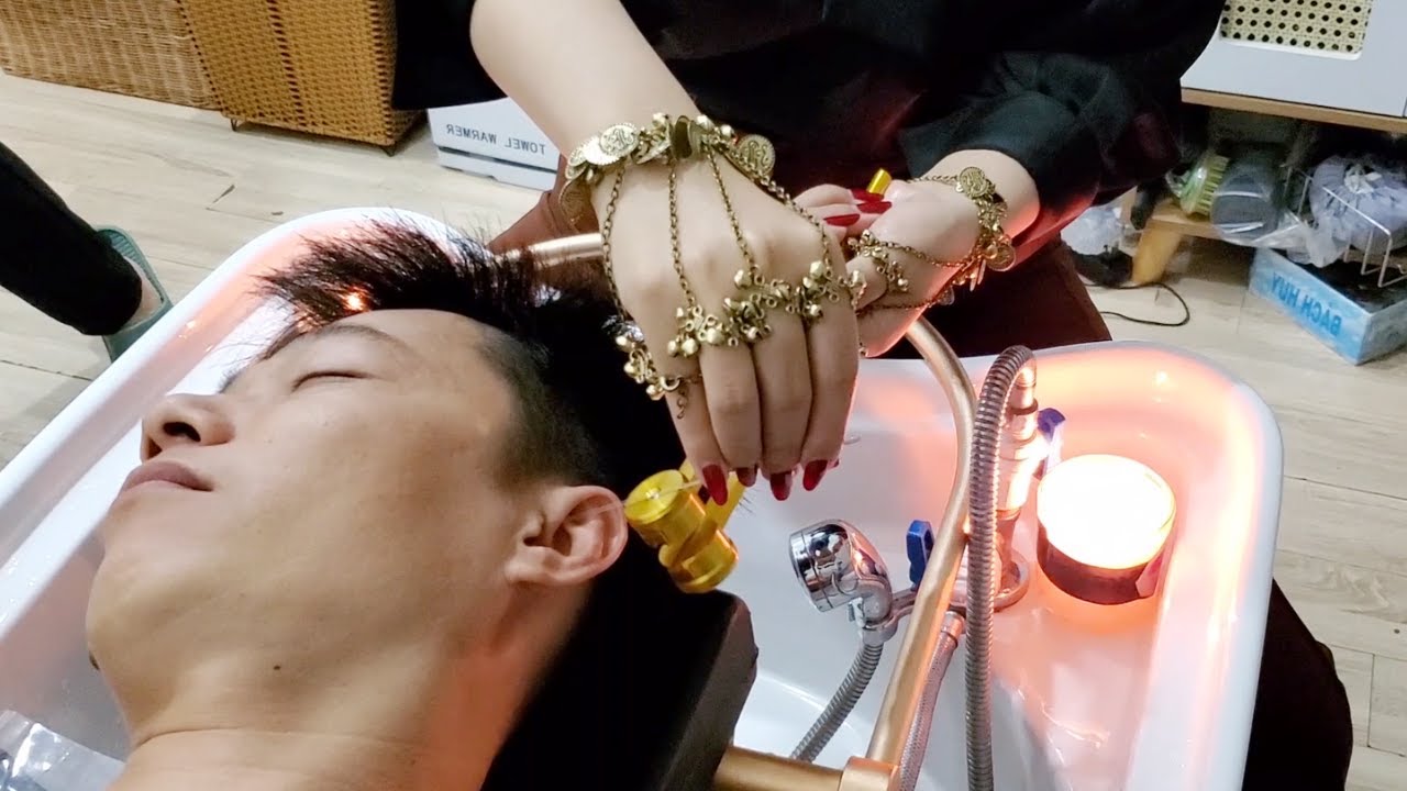 Experience the Chinese nourishing shampoo service for a relaxing and fresh mind at Trang Beauty Spa
