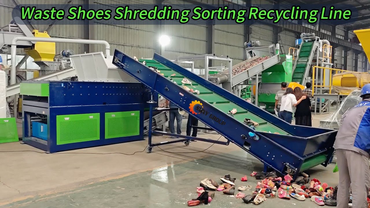 Old shoes turn into reusable materials — full recycling process!
