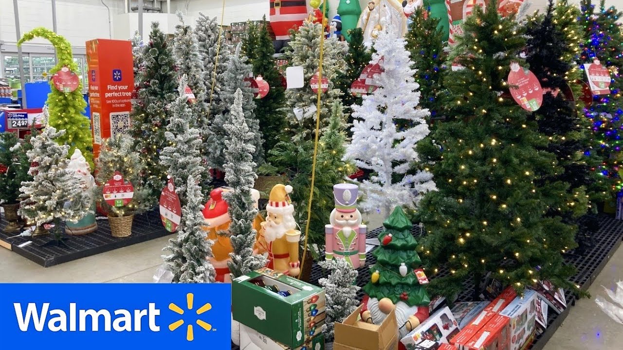 WALMART (3 DIFFERENT STORES) SHOP WITH ME CHRISTMAS DECORATIONS TREES SHOPPING STORE WALK THROUGH