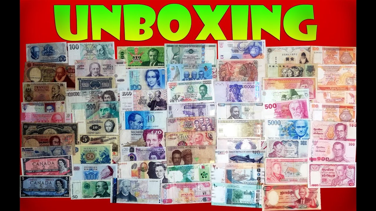 UNBOXING banknotes 50 countries World Paper Money
