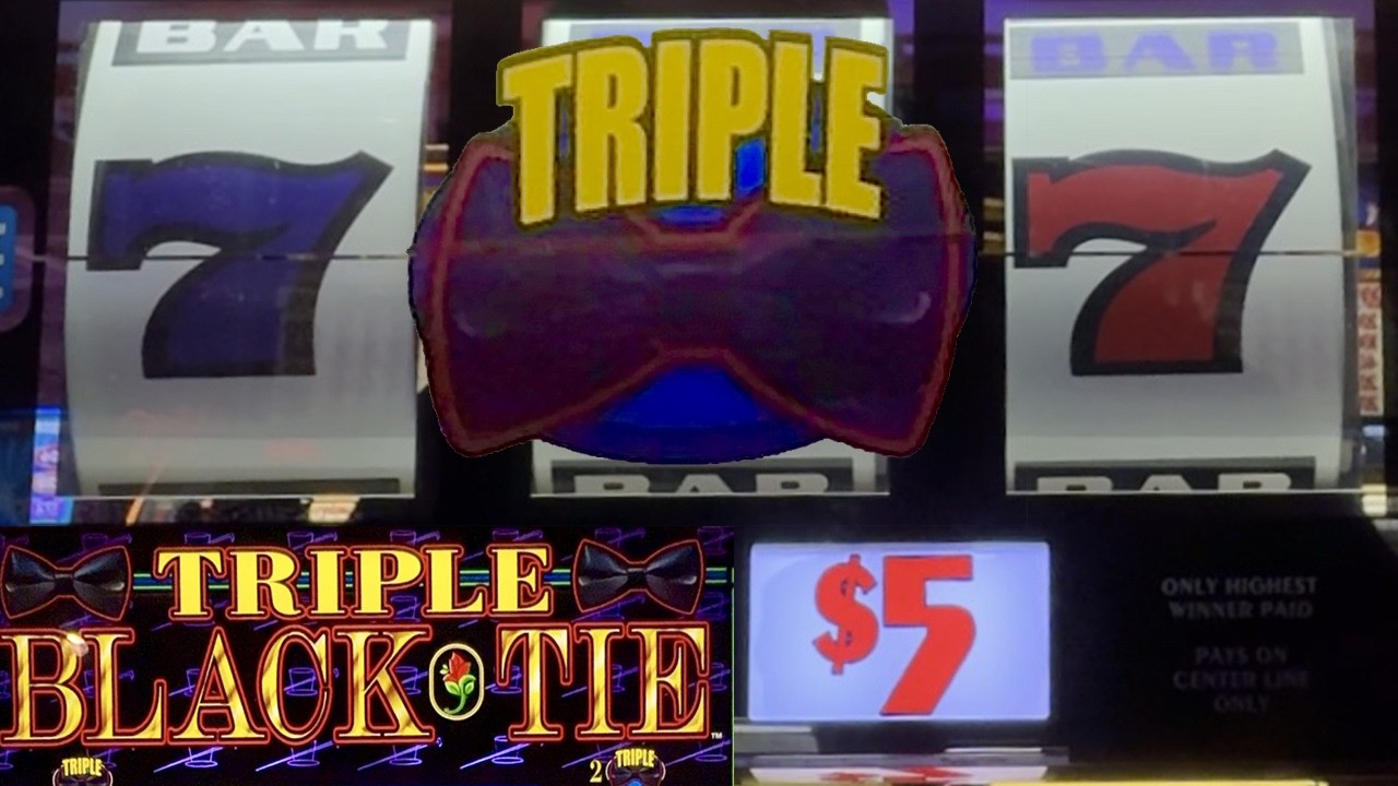 $15 Spins MAX BET! Vintage Three Reel Slot Machine Triple Black Tie