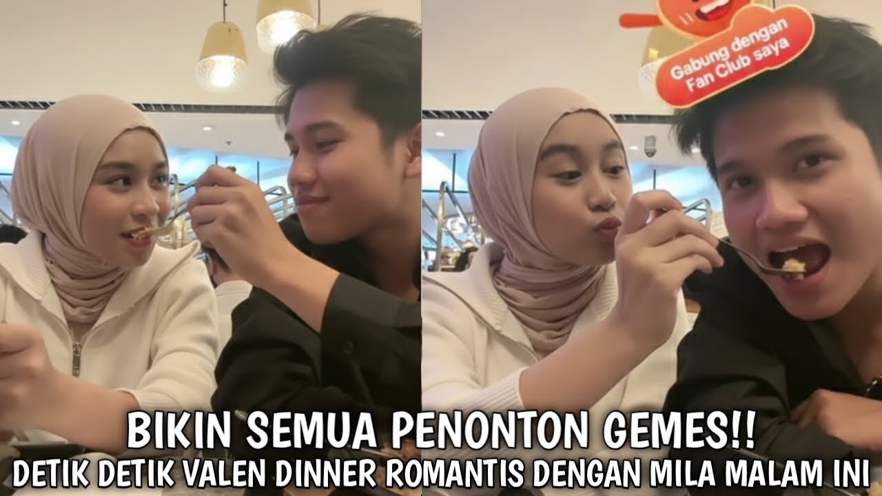 Live bikin baper!! Diam² Valen ajak Mila dinner romantis di restoran mewah, kedua saling suap suapan