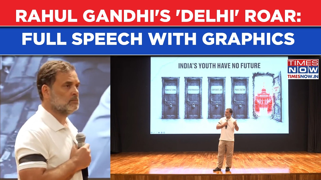 Rahul Gandhi's Delhi Roar For Students: Full Speech With INC Graphics After Shocking Police Visuals