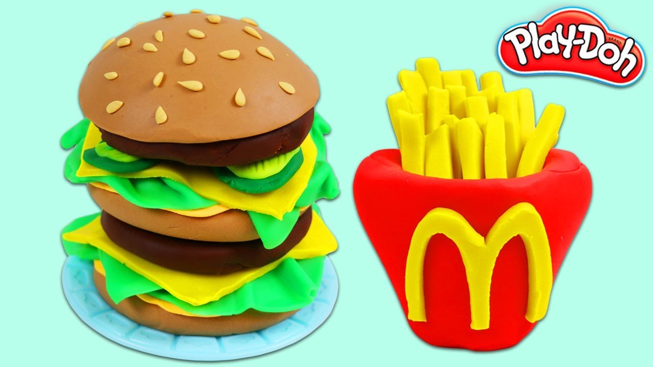 How to Make Play Doh McDonalds Big Mac & Fries!