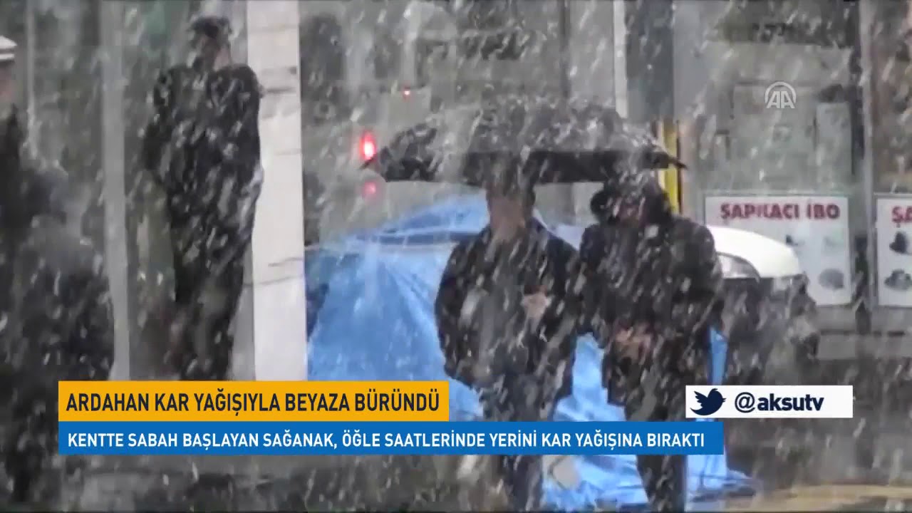 Ardahan kar yağışıyla beyaza büründü