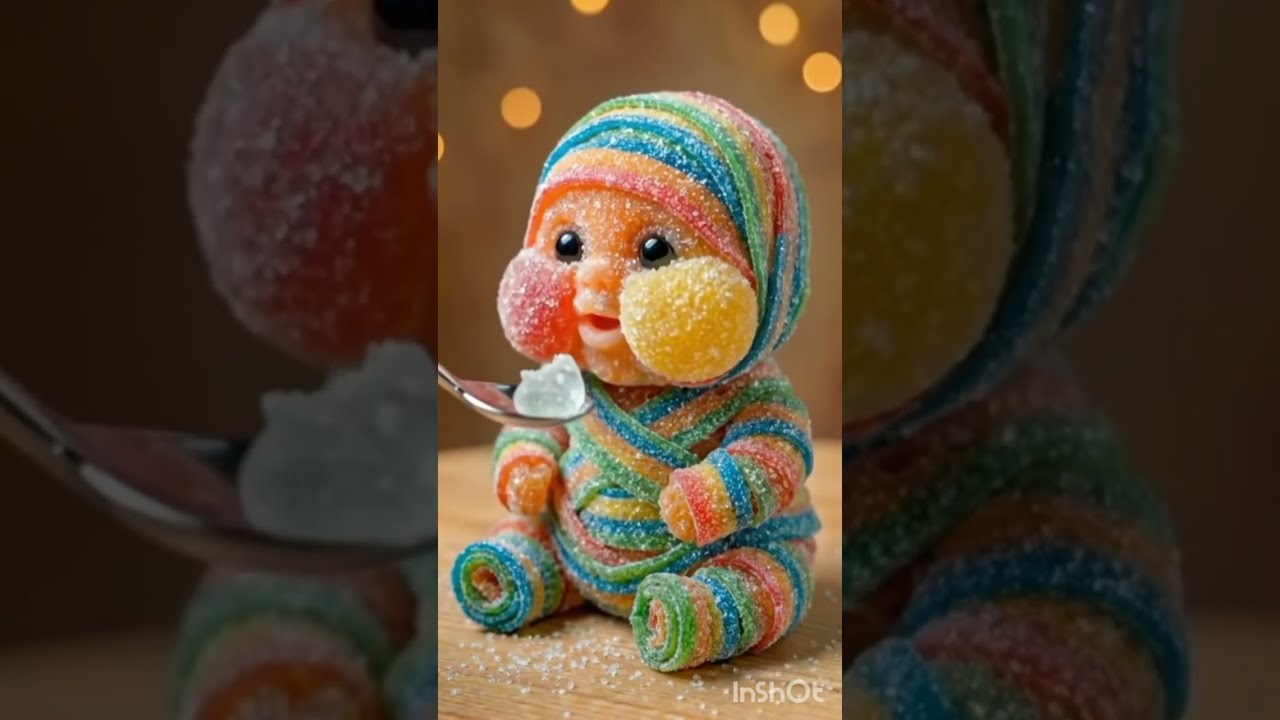 Oddly Cute satisfying Ai ASMR eating video 🍯🍩🍭🍫🥞🍓#asmr #eatingasmr #eatingsounds #trending ##ai