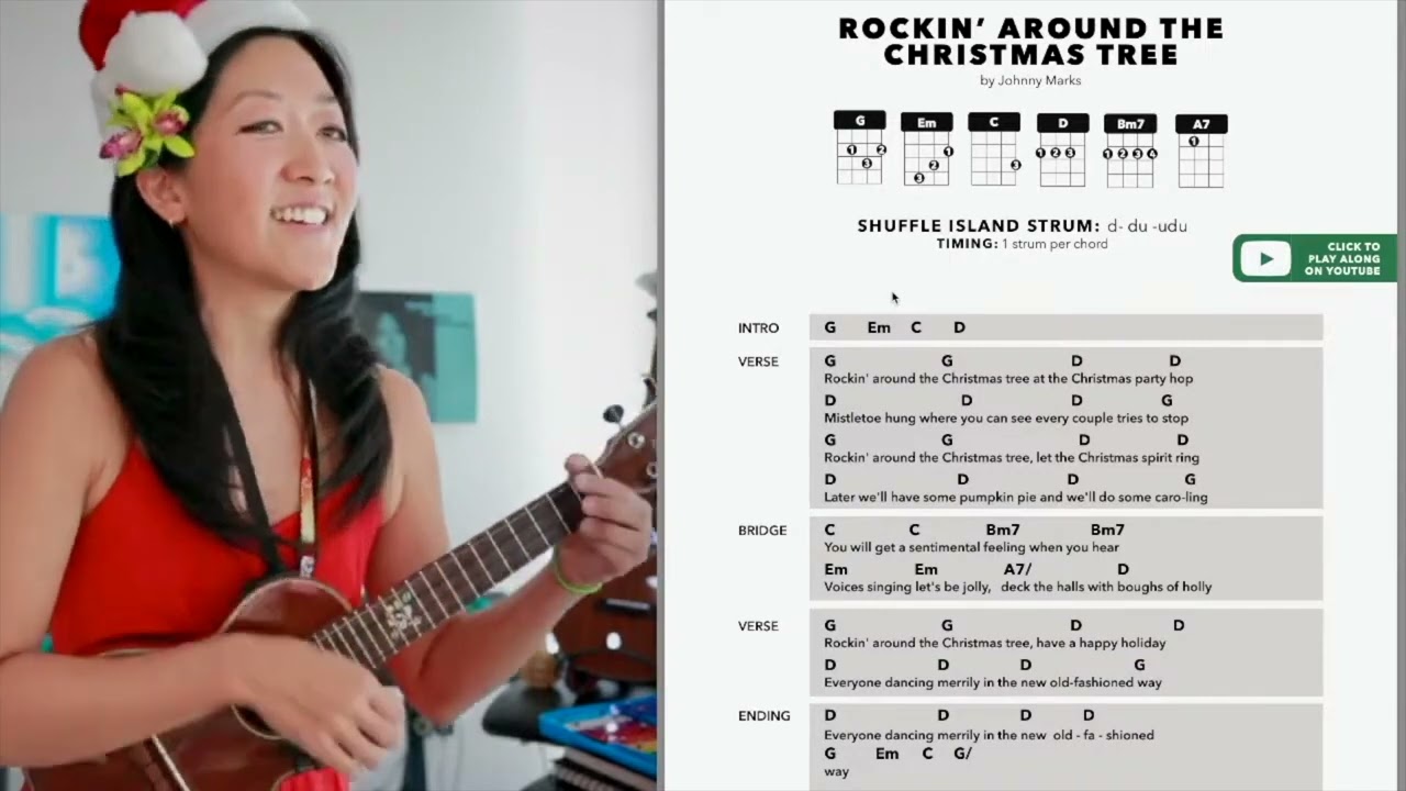 Rockin' Around the Christmas Tree🎄Easy Ukulele Tutorial // Cynthia Lin Play-Along