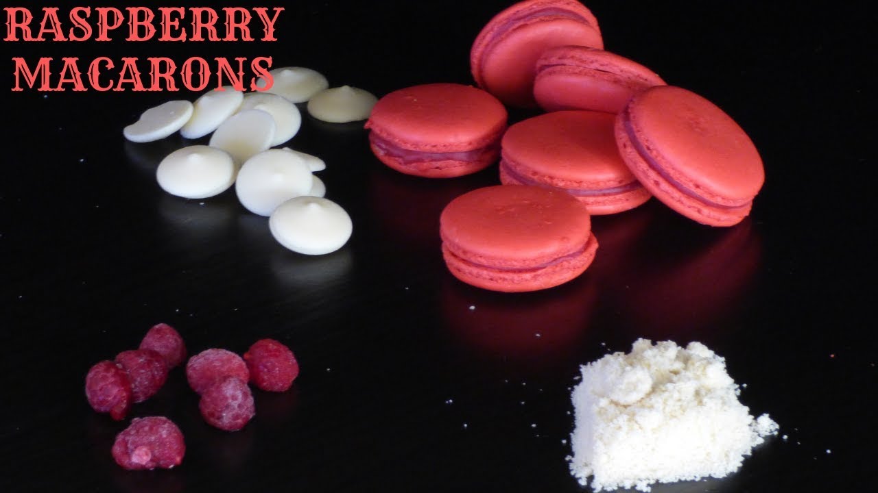 RASPBERRY MACARONS -  FRENCH RASPBERRY MACARONS - EASY MACARONS RECIPE - RASPBERRY MACARONS RECIPE